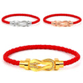 8 buckle luxury fashion bracelet for men and women red leather rope transit bracelet fashion designer bracelet with diamonds Great Shopping 4You