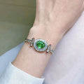 New S925 Silver 10*12 Paraiba Green Cuban Link Bracelet for Men and Women Great Shopping 4You
