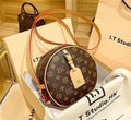Womens luxury designer bags handbag round crossbody purse messenger bags handbags french classic old flower leather bag purses 22cm Great Shopping 4You