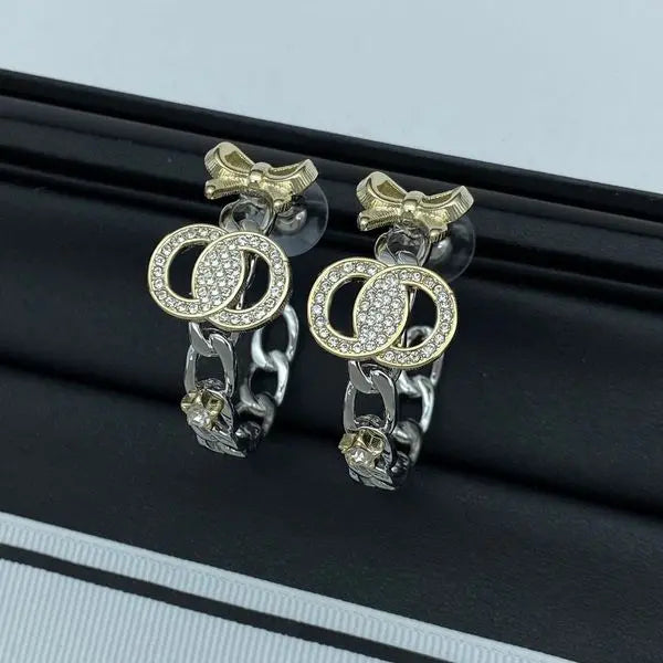 Gold Sier Plated Design Quality Small Dia Inlaid High End Dressing Gift Earrings Premium Gifts Great Shopping 4You