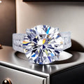 D-color VVS1 10CT Moissanite s925 sterling silver ring, a best-selling star model 950 white platinum-plated ring, ultra-luxurious group set artificial diamond ring Great Shopping 4You