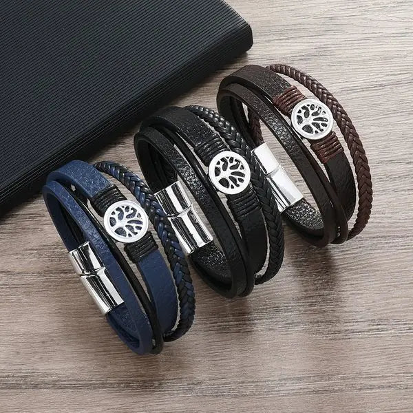 Classic Multi Layered Leather Bracelet Life Tree Charm Cuff Bracelets Jewelry for Gift Great Shopping 4You