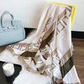 Hijab Echarpe Scarf Expensive Brand 2023 New 180x70cm Lattice Geometric Silk Scarf Women's Retro F Print Fashion Square B scarf designers ashion Great Shopping 4You