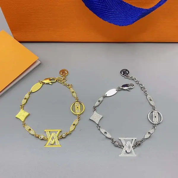 Elegant Bracelet Fashion Bangle Man Woman Stone Chain Wedding Bracelets Special Letter Design Jewelry Silver Gold Option with BOX Great Shopping 4You