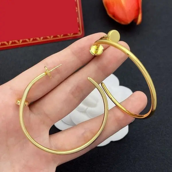 Designer Earrings for Woman Luxury Diameter Circle Simple Gold Silver Hoop Earring Jewelry Womens Fashion Gifts Letter Design Great Shopping 4You