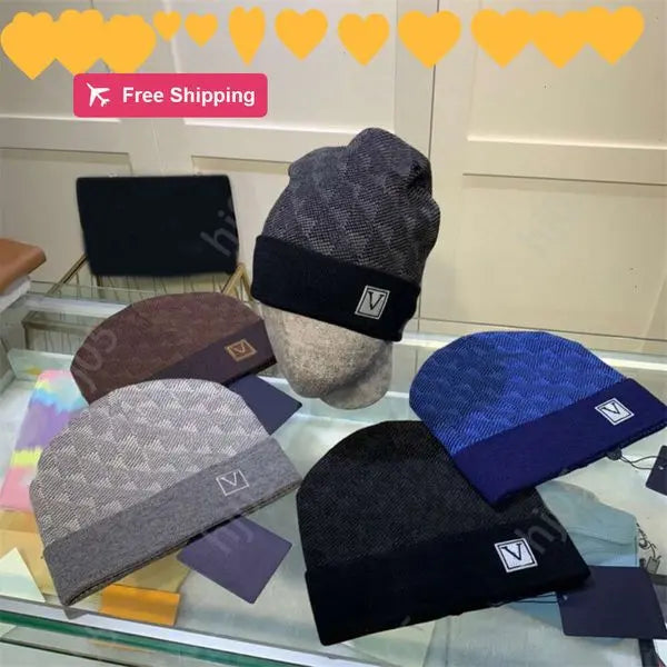 aPlaid designer beanie designer hats for men knitted bonnets winter hat fall thermal skull cap ski travel classical luxury beanies brown black grey keep warm631plwq Great Shopping 4You