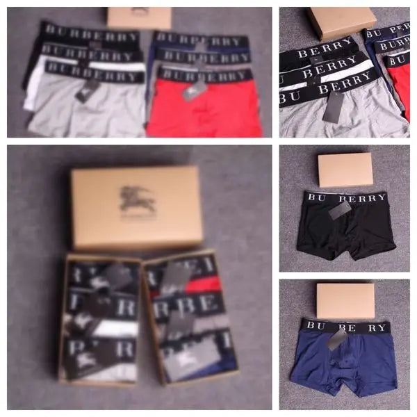 brand underwear breathable modern gravity belt underwear men's underwear letter Boxer underwear 3 pieces/box Great Shopping 4You