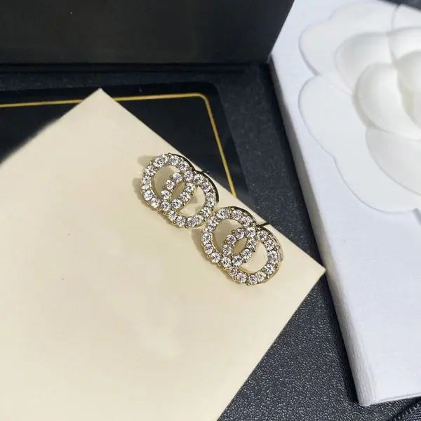 Fashion Stud Earrings Designers Luxury Gold Plated Womens Crystal Earring Small Letter Earrings Jewlery Wedding Gifts Great Shopping 4You