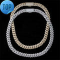 Luxury Hip Hop 15mm Ice Out Cuban Link Chain 925 Silver four row Moissanite Necklace for women men Great Shopping 4You