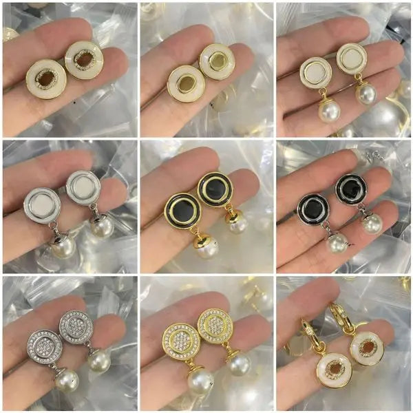 Earrings Luxury Designer Charm Stud Gold Silver Diamond Letter Earring for Women Party Wedding Jewelry Great Shopping 4You