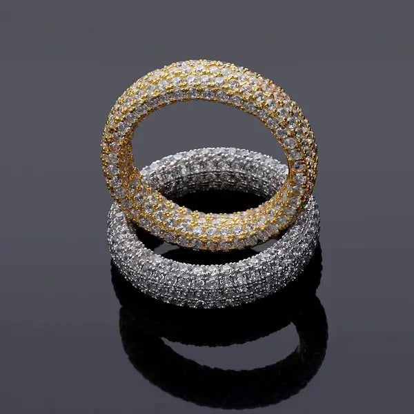 Jewelry Unisex Hip Hop Inspired Diamond Cut CZ Ring with Elegant Pave'd Design Minimalistic Fashion Statement Gender Neutral Micropaved Zirconium Hoops Ring Great Shopping 4You