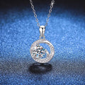 Women's Exquisite S925 Sterling Silver & Moissanite Necklace Set Including One Point of Diamond Quality Gemstone Great Shopping 4You