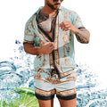 Summer casual loose printing tracksuits two-piece shirts beach suit breathable comfortable blouse and shorts set Great Shopping 4You