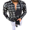 Plus Sizes 3XL Men's Casual vintage Shirts long Sleeve fall autumn Shirt Skinny Fit Pattern Paisley Print Man Clothes Cardigan Blouse Great Shopping 4You