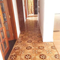 Oak flooring solid wood floor tiles timber Golden Yellow sheets household decoration decor livingmall art medallion flower pattern designed Great Shopping 4You