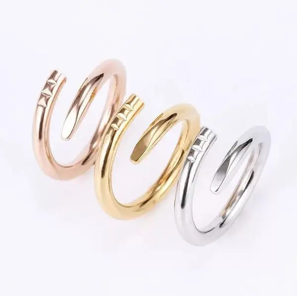 Nail Ring Luxury Designer Jewelry Diamond Rings For Women Titanium Steel Alloy Gold-Plated 2022 Fashion Accessories Never fade Not allergic Gold/Silver/Rose AAA+ Great Shopping 4You