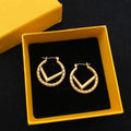 Letter Luxury Earrings Stud Circle Simple Earring Elegant for Woman Good Quality 7 Optional Great Shopping 4You