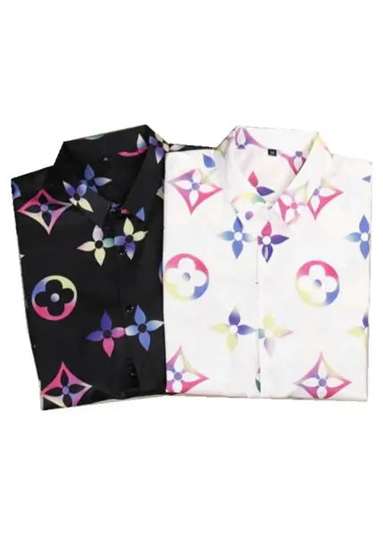 2022European British early shirt spring summer latest letter full print men women breathable mixed cotton casual slim# M-3XLmen07 Great Shopping 4You