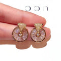 jewelry crystal stud earrings rotable circle round earring for women hot fashion free of shipping Great Shopping 4You